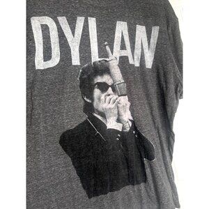 Bob Dylan Graphic T-Shirt Revolution 45 Gray Short Sleeve Crew Neck XL